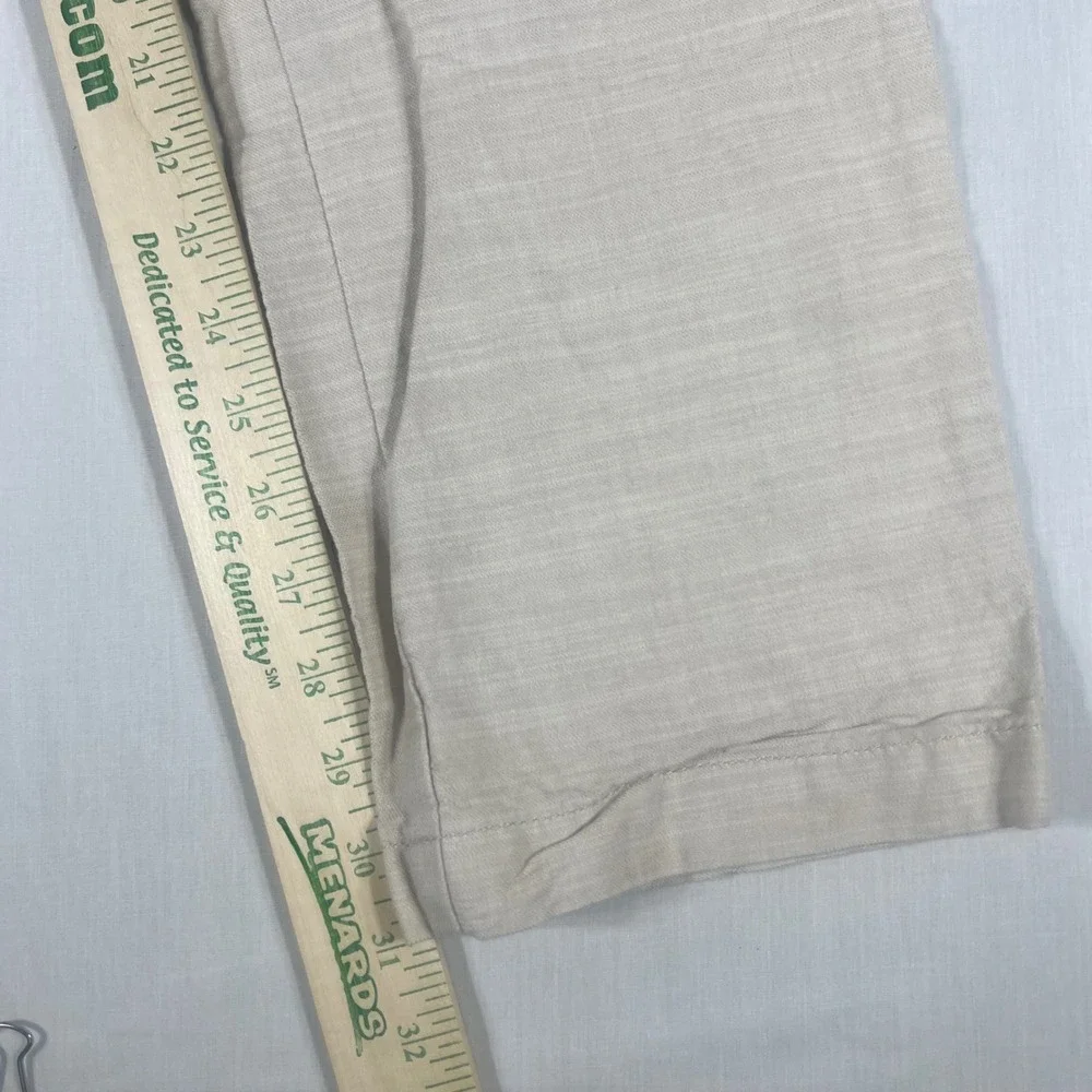 St Johns Bay Mens Chino Pants 36x34 Beige Slub Textured 100% Cotton Classic Fit